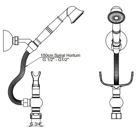 Душевой гарнитур GPD Nino SPS05-B Медь