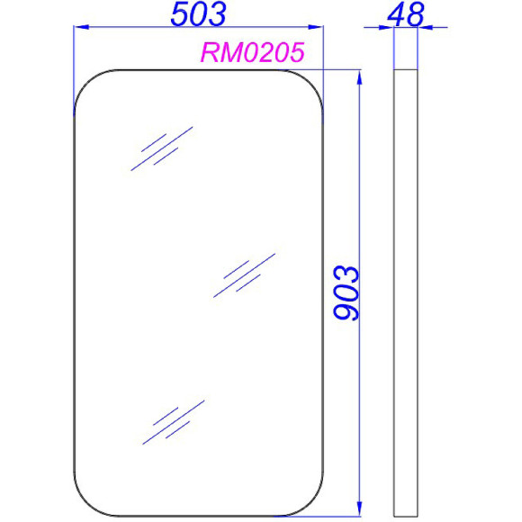 Зеркало Aqwella RM 50 RM0205BLK Черное