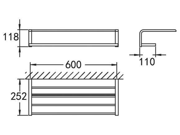 Полка для полотенец Cezares Ultima CZR-F-8925 Хром Полка для полотенец Cezares Ultima CZR-F-8925 Хром
