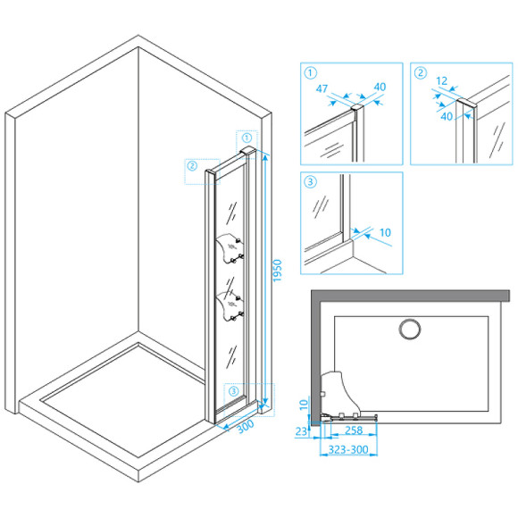 Душевая стенка RGW Z-42 30 03064230-11 профиль Хром стекло прозрачное Душевая стенка RGW Z-42 30 03064230-11 профиль Хром стекло прозрачное