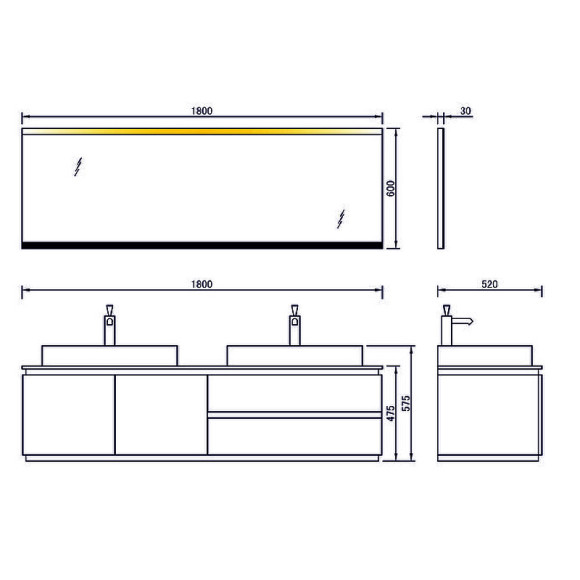 Зеркало Orans BC-6023-1800 6023MR с подсветкой с сенсорным выключателем Зеркало Orans BC-6023-1800 6023MR с подсветкой с сенсорным выключателем