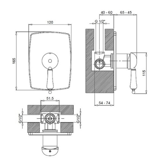 Смеситель для душа Margaroli Classica RU1007AA01BR Бронза Смеситель для душа Margaroli Classica RU1007AA01BR Бронза
