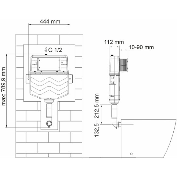 Смывной бачок WasserKRAFT Aller 10TLT.031.ME.WM03 для унитаза с Белой матовой клавишей смыва Смывной бачок WasserKRAFT Aller 10TLT.031.ME.WM03 для унитаза с Белой матовой клавишей смыва