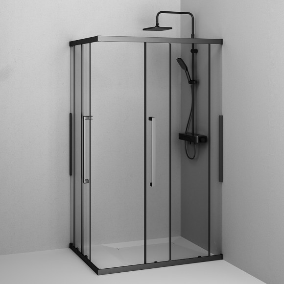 Душевой уголок AM.PM Func 120x80 W84G-403-12080-BТ профиль Черный матовый стекло прозрачное Душевой уголок AM.PM Func 120x80 W84G-403-12080-BТ профиль Черный матовый стекло прозрачное