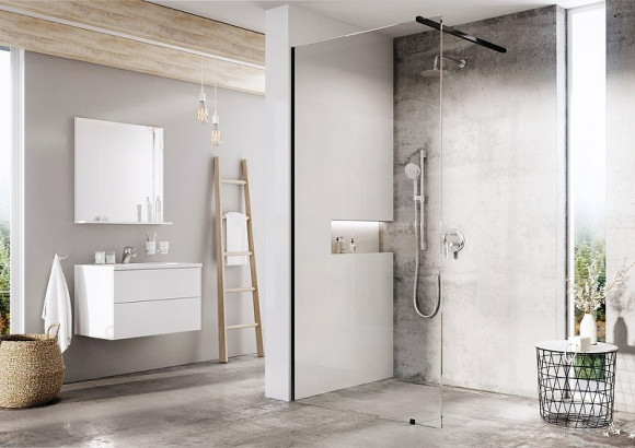 Душевая перегородка Ravak Walk-In Wall 90 GW9W70300Z1 профиль Черный стекло Transparent Душевая перегородка Ravak Walk-In Wall 90 GW9W70300Z1 профиль Черный стекло Transparent