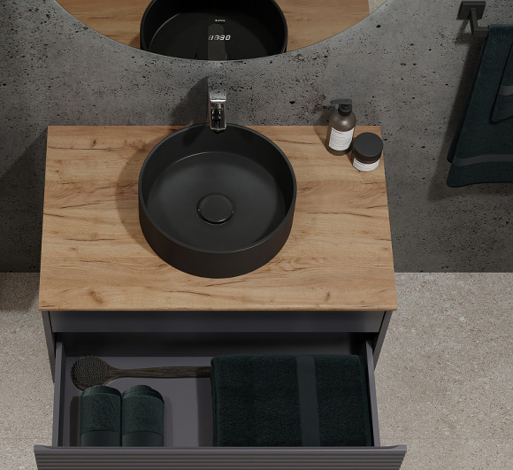 Тумба под раковину Jorno Cossety 80 Coss.01.80/P/A-DZ/JR подвесная Антрацит Тумба под раковину Jorno Cossety 80 Coss.01.80/P/A-DZ/JR подвесная Антрацит