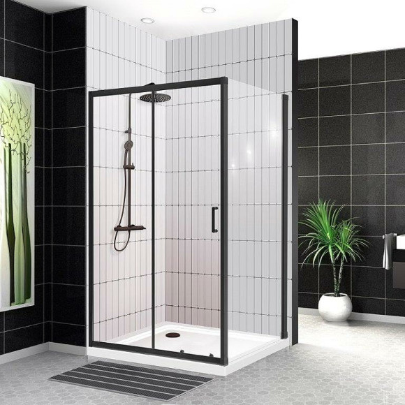 Душевой уголок BelBagno Uno 120x80 UNO-195-AH-1-120/80-C-NERO профиль Черный матовый стекло прозрачное Душевой уголок BelBagno Uno 120x80 UNO-195-AH-1-120/80-C-NERO профиль Черный матовый стекло прозрачное