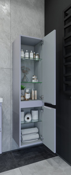 Шкаф пенал Caprigo Forte 35 R 36150R-SF028 подвесной Серый матовый Шкаф пенал Caprigo Forte 35 R 36150R-SF028 подвесной Серый матовый