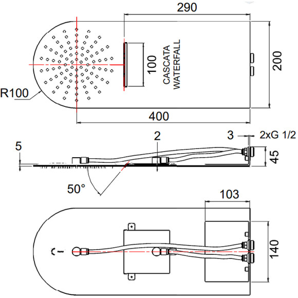 Верхний душ Remer 350UFMCAX Хром Верхний душ Remer 350UFMCAX Хром