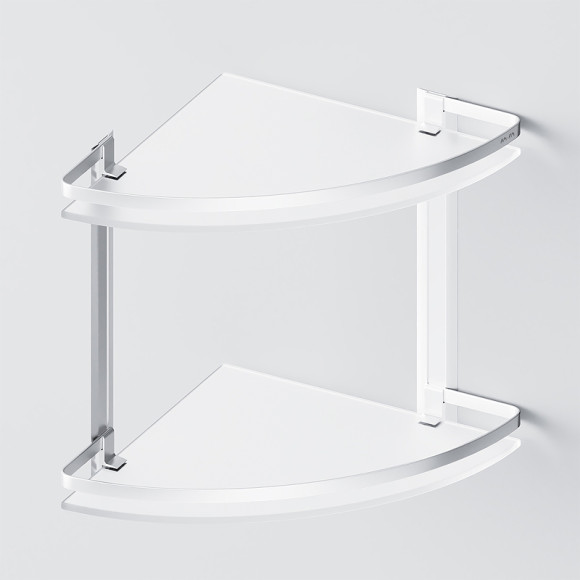 Стеклянная полка AM.PM Sense L A7456200 угловая Серебристая Стеклянная полка AM.PM Sense L A7456200 угловая Серебристая