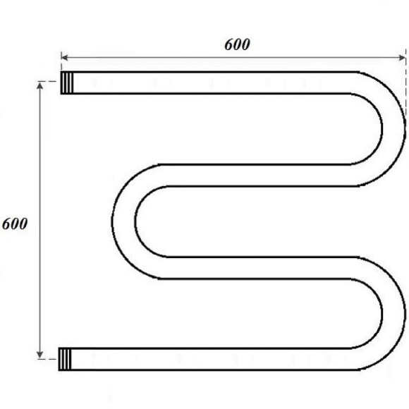 Водяной полотенцесушитель Point М-образный PN37666 600x600 Хром Водяной полотенцесушитель Point М-образный PN37666 600x600 Хром