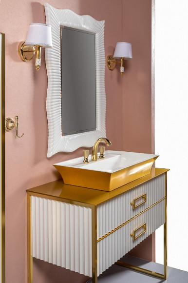 Тумба под раковину Boheme Armadi Art Monaco 100 867-100-WG Белый глянец Золото