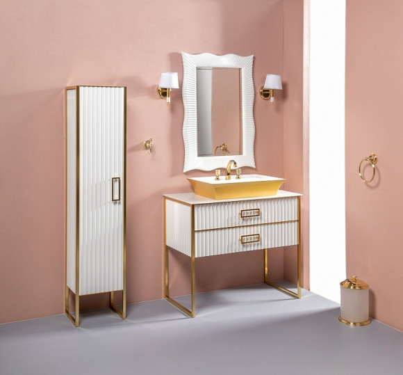 Тумба под раковину Boheme Armadi Art Monaco 100 867-100-WG Белый глянец Золото