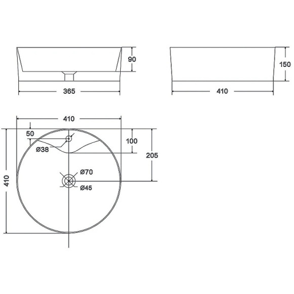 Раковина-чаша Point Виктория 41 PN43065WB Белая с чёрным Раковина-чаша Point Виктория 41 PN43065WB Белая с чёрным