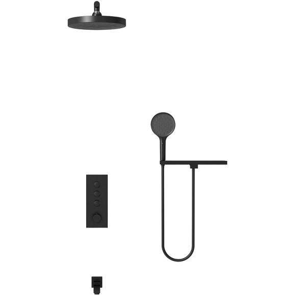 Душевая система Vincea Inspire VSFW-433TI2RMB с термостатом Черная матовая