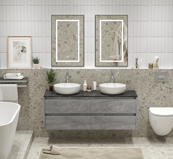 Тумба под раковину BelBagno Kraft 140 KRAFT-1400-4C-SO-2-CG подвесная Cemento Grigio Тумба под раковину BelBagno Kraft 140 KRAFT-1400-4C-SO-2-CG подвесная Cemento Grigio