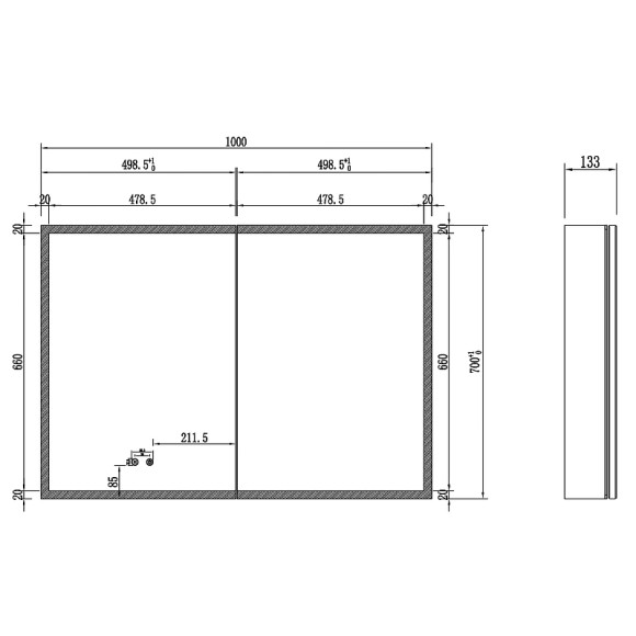Зеркальный шкаф Aquatek 100 AQ7103B-MLC с подсветкой Хром Зеркальный шкаф Aquatek 100 AQ7103B-MLC с подсветкой Хром