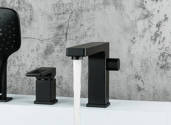 Смеситель на борт ванны Gappo G17-6 G1117-6 Черный матовый Смеситель на борт ванны Gappo G17-6 G1117-6 Черный матовый