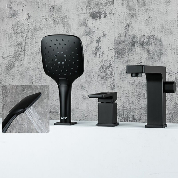 Смеситель на борт ванны Gappo G17-6 G1117-6 Черный матовый Смеситель на борт ванны Gappo G17-6 G1117-6 Черный матовый