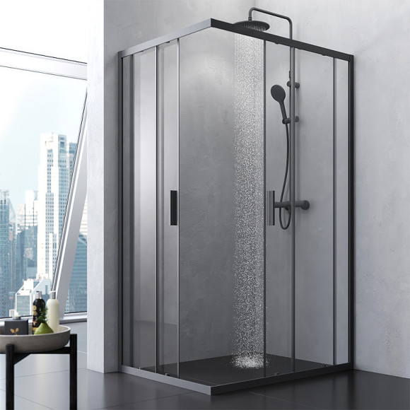 Душевой уголок AM.PM Gem S 120х90 W93G-404-120290-BT профиль Черный матовый стекло прозрачное Душевой уголок AM.PM Gem S 120х90 W93G-404-120290-BT профиль Черный матовый стекло прозрачное