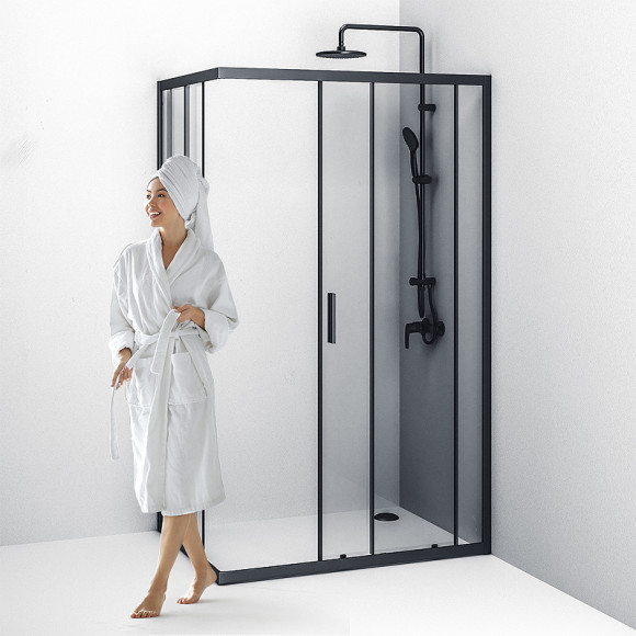 Душевой уголок AM.PM Gem S 120х90 W93G-404-120290-BT профиль Черный матовый стекло прозрачное Душевой уголок AM.PM Gem S 120х90 W93G-404-120290-BT профиль Черный матовый стекло прозрачное