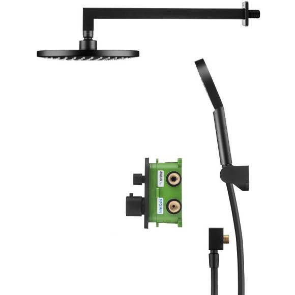 Душевая система Swedbe Platta 5564B с термостатом Черная матовая Душевая система Swedbe Platta 5564B с термостатом Черная матовая