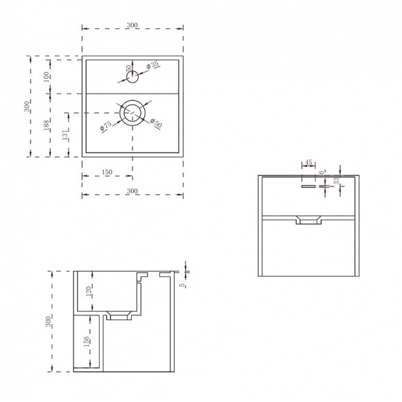 Раковина Abber Stein 30 AS2639 подвесная Белая