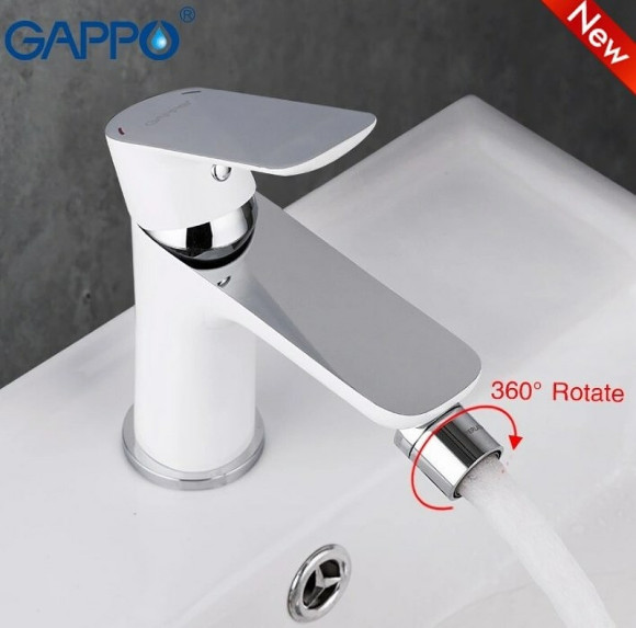 Смеситель для биде Gappo G48 G5048 Белый Хром