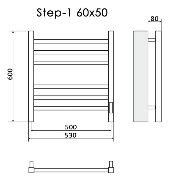 Электрический полотенцесушитель Ника Step-1 60/50 Белый матовый