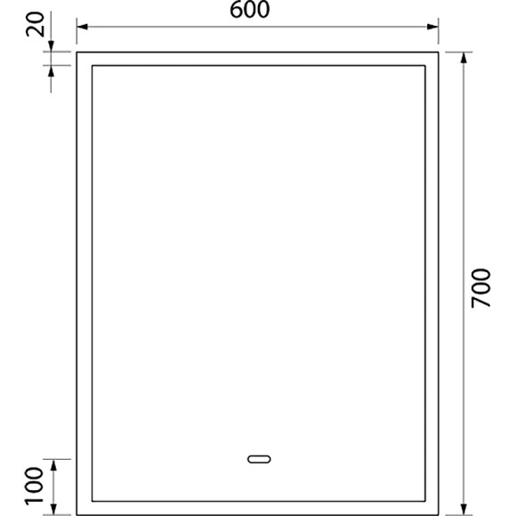 Зеркало Iddis Slide 60 SLI6000i98 с подсветкой с подогревом Черное c сенсорным выключателем и диммером