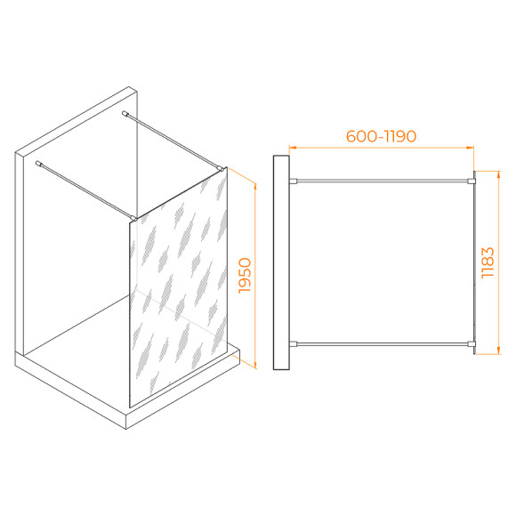 Душевая перегородка RGW Walk In WA-016-W 120 35101612-15 профиль Белый стекло прозрачное