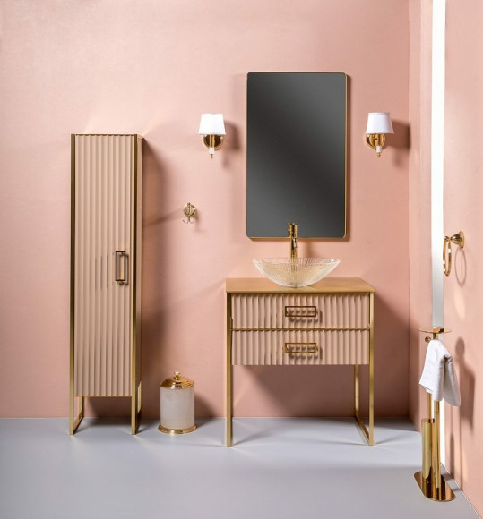 Тумба под раковину Boheme Armadi Art Monaco 80 867-080-CPG Капучино глянец Золото