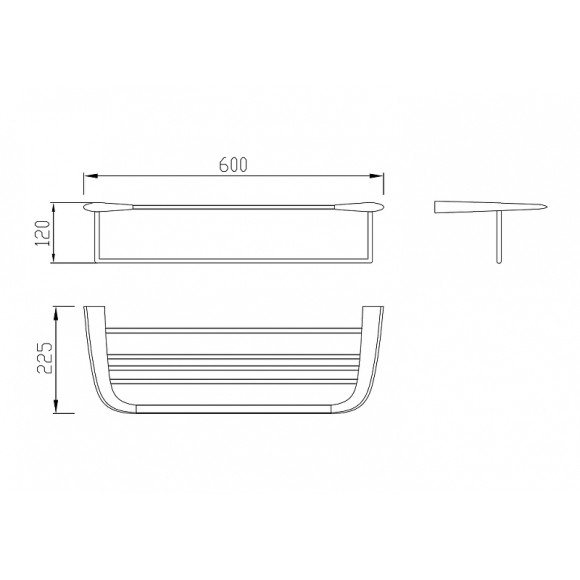 Полка для полотенец Abber Nord AA1554B Черная матовая