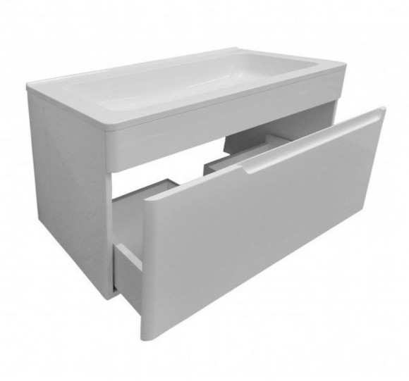 Тумба с раковиной Эстет Kare Luxe 80 ФР-00005718 подвесная Белая