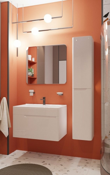 Тумба с раковиной Эстет Kare Luxe 80 ФР-00005718 подвесная Белая