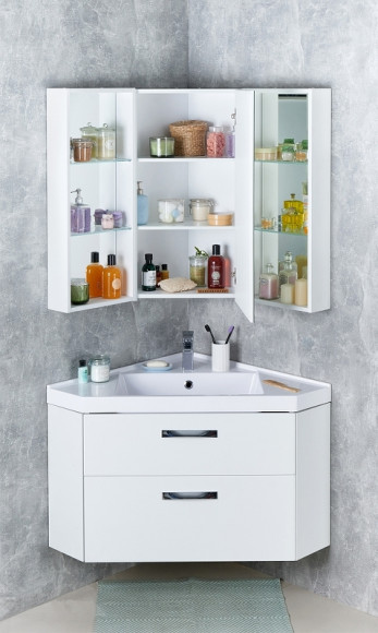 Зеркальный шкаф Aquaton Кантара 42 1A205702ANW70 угловой Дуб полярный