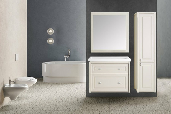 Комплект мебели для ванной ASB-Woodline Кастелло 100 Бежевый