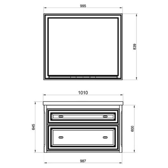 Комплект мебели для ванной ASB-Woodline Кастелло 100 Бежевый