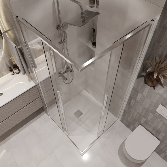 Душевой уголок Niagara Nova 90х90 NG-6623-34 профиль Хром стекло прозрачное Душевой уголок Niagara Nova 90х90 NG-6623-34 профиль Хром стекло прозрачное