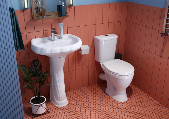 Унитаз-компакт Sanita Формат Эконом WC.CC/Format/1-P/WHT.G/S1 с бачком и сиденьем Унитаз-компакт Sanita Формат Эконом WC.CC/Format/1-P/WHT.G/S1 с бачком и сиденьем