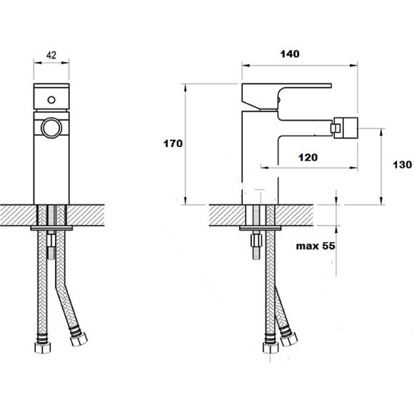 Смеситель для биде Bronze de Luxe Simple SW980 Хром