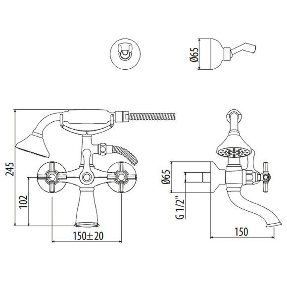 Смеситель для ванны Gattoni TRD TR501/18C0 Хром Смеситель для ванны Gattoni TRD TR501/18C0 Хром