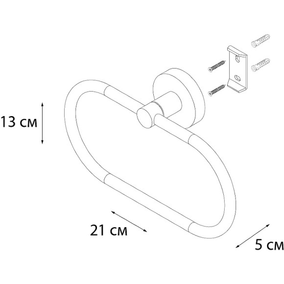 Кольцо для полотенец Fixsen Comfort Black FX-86011 Черное матовое