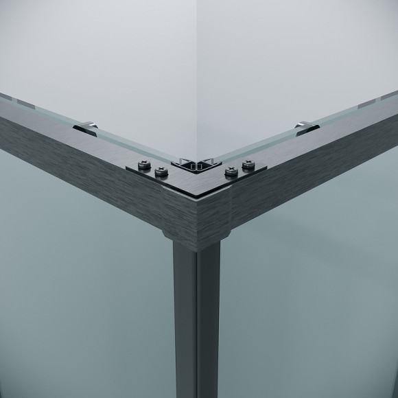 Душевой уголок Grossman Galaxy 100х100 300.K33.01.1010.42.00 профиль Графит сатин стекло прозрачное