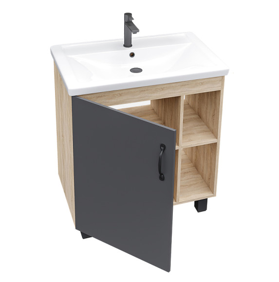 Тумба под раковину Grossman Флай 70 107002 Дуб сонома Серая