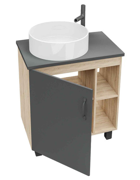 Тумба под раковину Grossman Флай 70 107002 Дуб сонома Серая