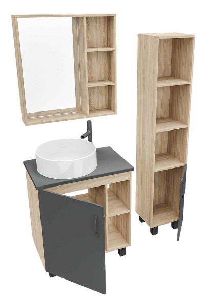 Тумба под раковину Grossman Флай 70 107002 Дуб сонома Серая