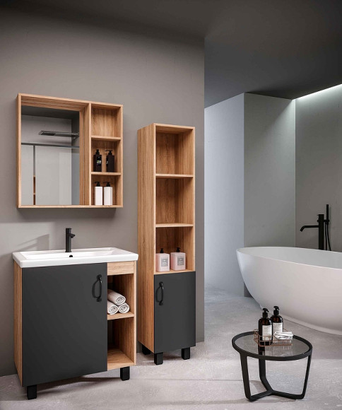 Тумба под раковину Grossman Флай 70 107002 Дуб сонома Серая