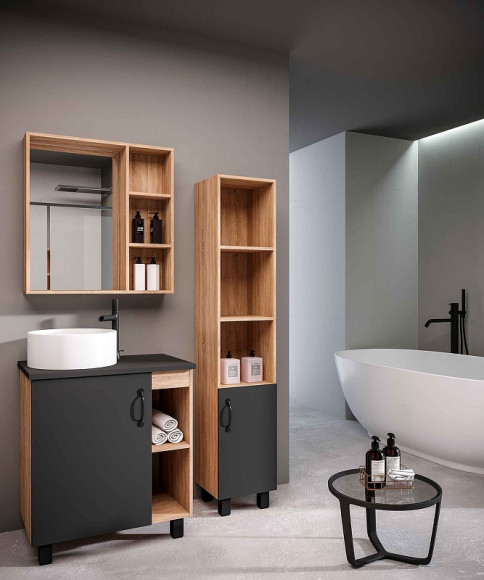 Тумба под раковину Grossman Флай 70 107002 Дуб сонома Серая