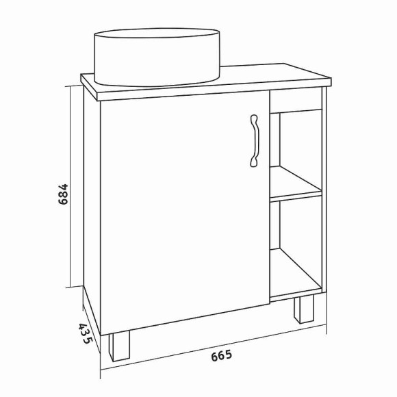 Тумба под раковину Grossman Флай 70 107002 Дуб сонома Серая